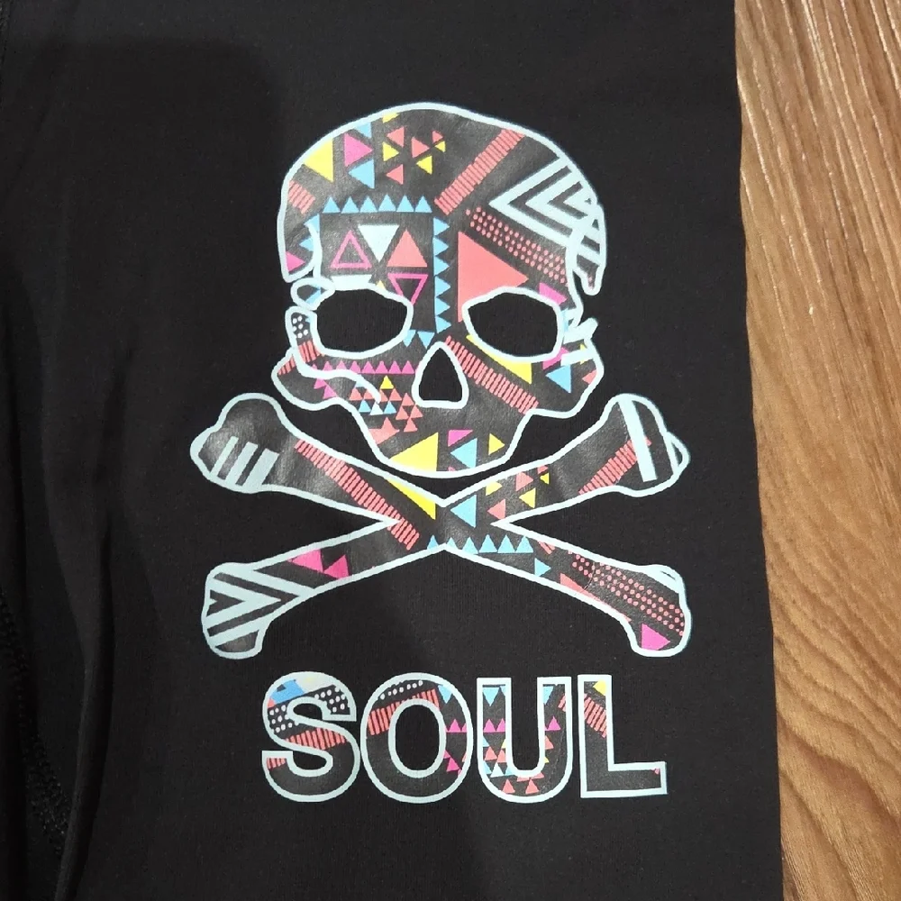 Lululemon Athletica Black Leggings with Colorful Skull and Soul Design - Picture 6 of 9